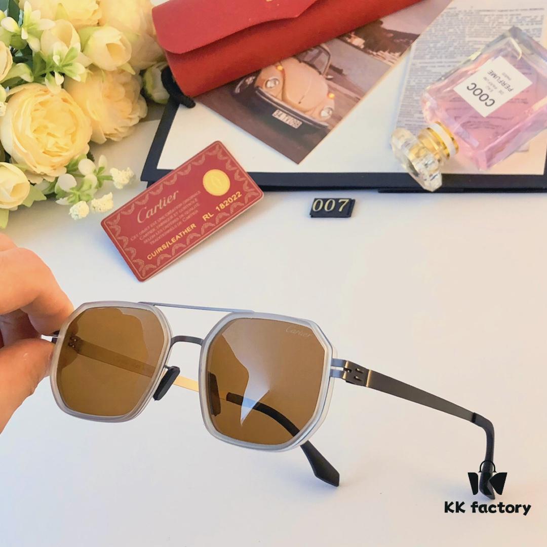 6931ac36ccd8ab3d7afa0881 Cartier New Fashion Pilot Sunglasses with Metallic Double Bridge, High-End Sunglass Frame for Men, Polarized 2024 Eyewear