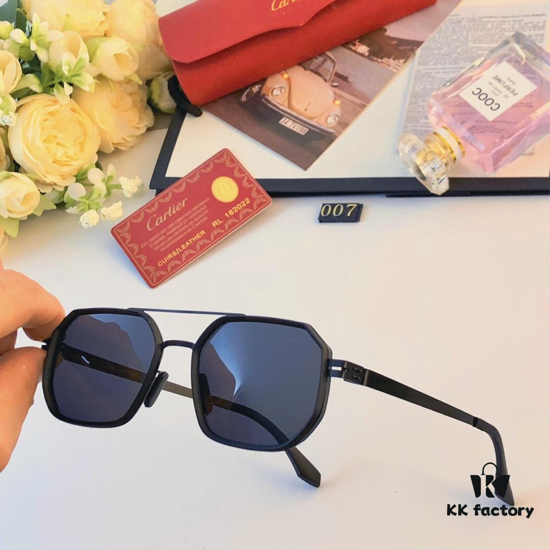 6931ac36ccd8ab3d7afa0882 Cartier New Fashion Pilot Sunglasses with Metallic Double Bridge, High-End Sunglass Frame for Men, Polarized 2024 Eyewear