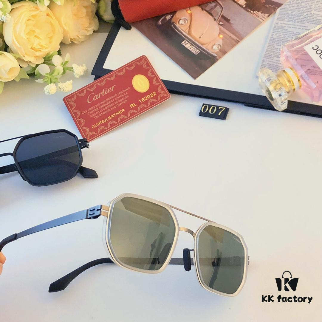 6931ac36ccd8ab3d7afa0886 Cartier New Fashion Pilot Sunglasses with Metallic Double Bridge, High-End Sunglass Frame for Men, Polarized 2024 Eyewear