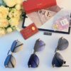 Cartier Fashionable European and American Double-Bridge Sunglasses for Men, UV Protection Anti-Sunlight Business Sunglasses for Women, Outdoor Shade Glasses, Frog-Eye Sunglasses