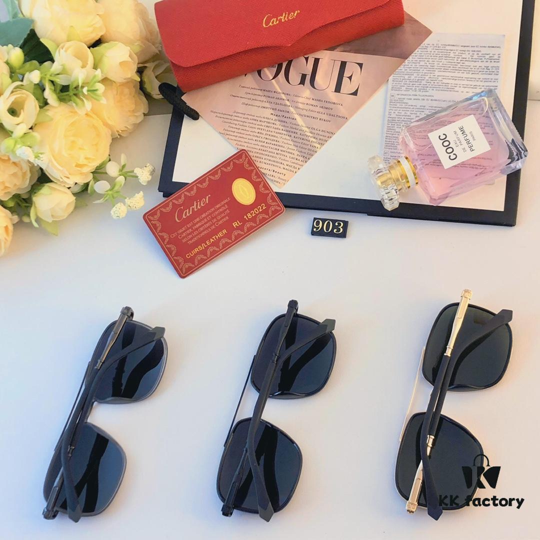 6931ac3accd8ab3d7afa08be Cartier New Men's Sunglasses, Trending Metal Double Bridge Fashion Oversized Sunglasses in Europe and America, Driving Sunglasses