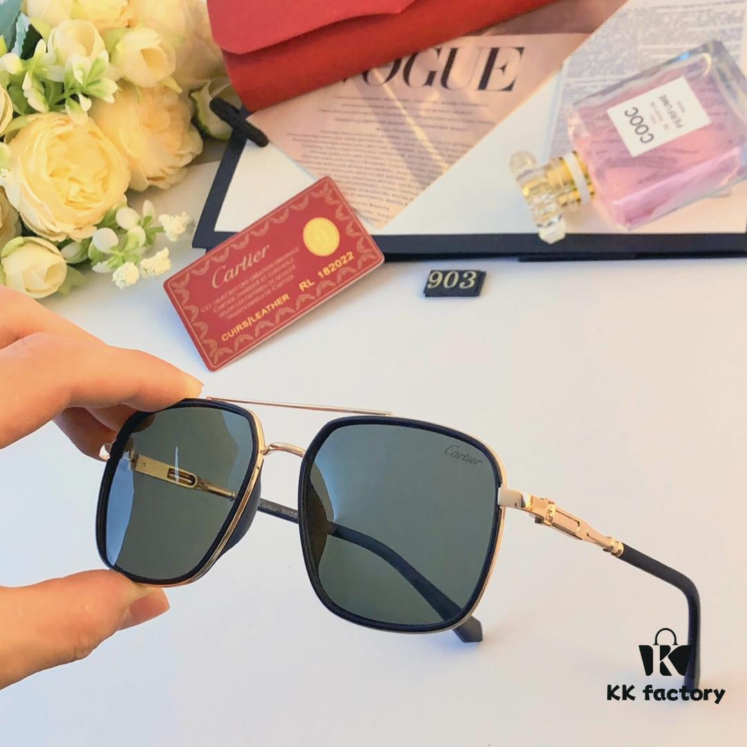 6931ac3accd8ab3d7afa08bf Cartier New Men's Sunglasses, Trending Metal Double Bridge Fashion Oversized Sunglasses in Europe and America, Driving Sunglasses
