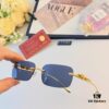 6931ac3eccd8ab3d7afa0907 Cartier Fashion Frameless Sunglasses with Retro Leopard Head Decoration, Square Sunglasses for Men, UV Protection Driving Glasses