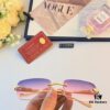 6931ac3fccd8ab3d7afa090b Cartier Fashion Frameless Sunglasses with Retro Leopard Head Decoration, Square Sunglasses for Men, UV Protection Driving Glasses