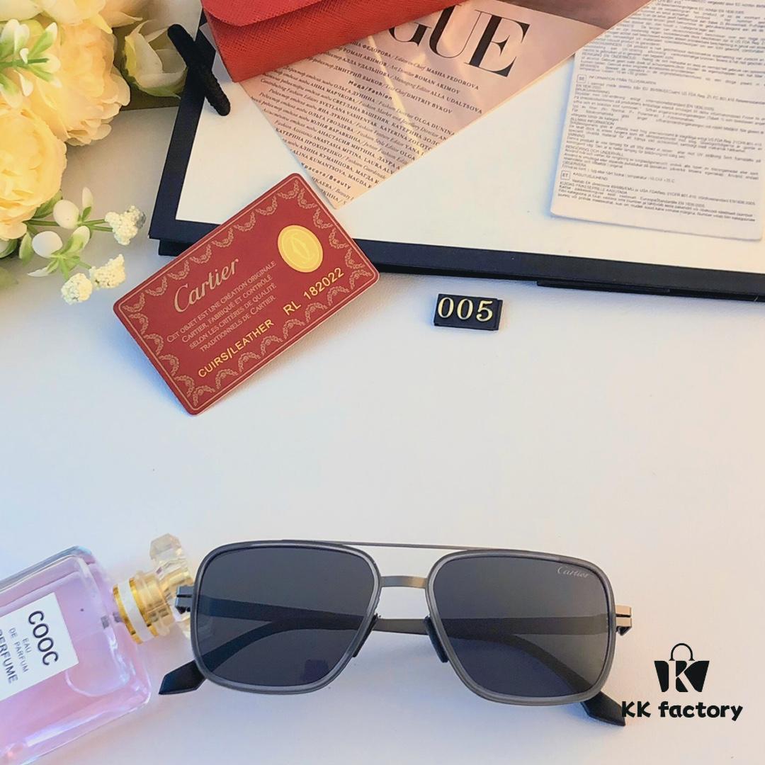 6931ac43ccd8ab3d7afa094b Cartier New Fashion Pilot Sunglasses, Metal Dual-Bridge Polarized Sun Glasses for Men, 2024
