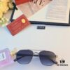 Cartier European and American style square frame double bridge sunglasses fashionable versatile sunglasses metal glasses cross-border viral bestseller