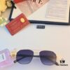 Cartier European and American style square frame double bridge sunglasses fashionable versatile sunglasses metal glasses cross-border viral bestseller