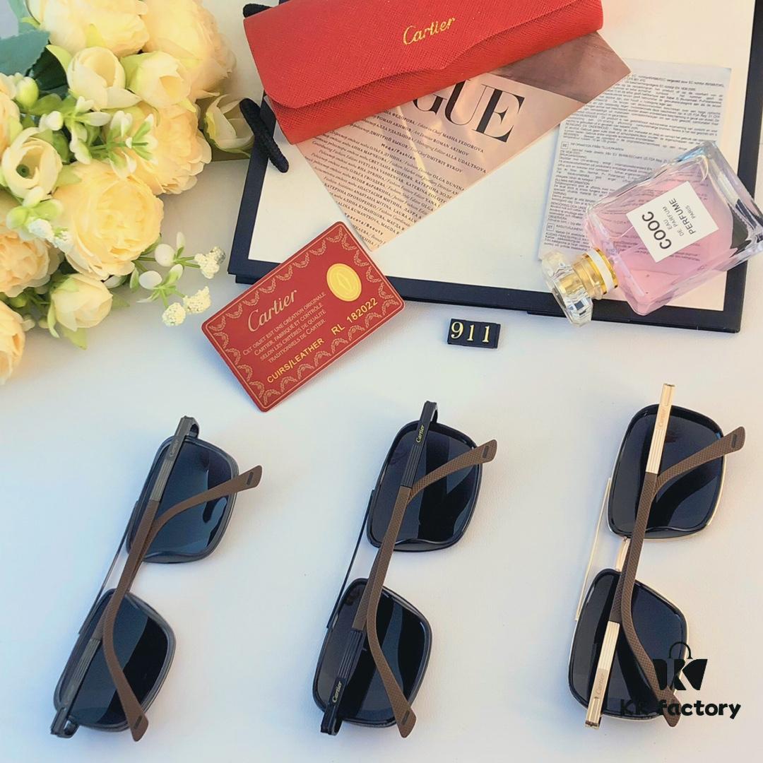 6931ac44ccd8ab3d7afa0960 Cartier New Fashion Pilot Metal Double-Bridge Sunglasses for Men with Polarized Lenses