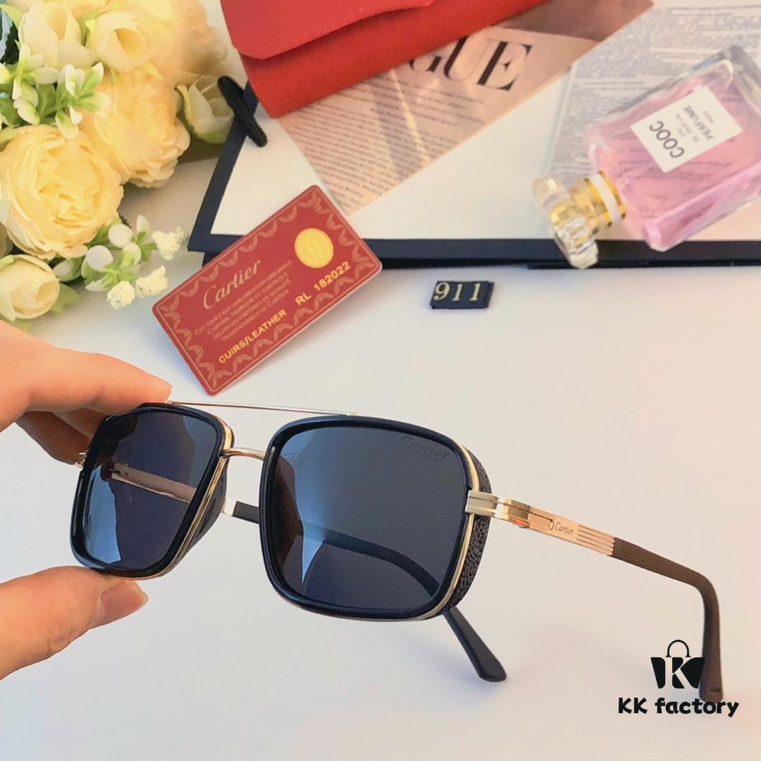 6931ac44ccd8ab3d7afa0961 Cartier New Fashion Pilot Metal Double-Bridge Sunglasses for Men with Polarized Lenses