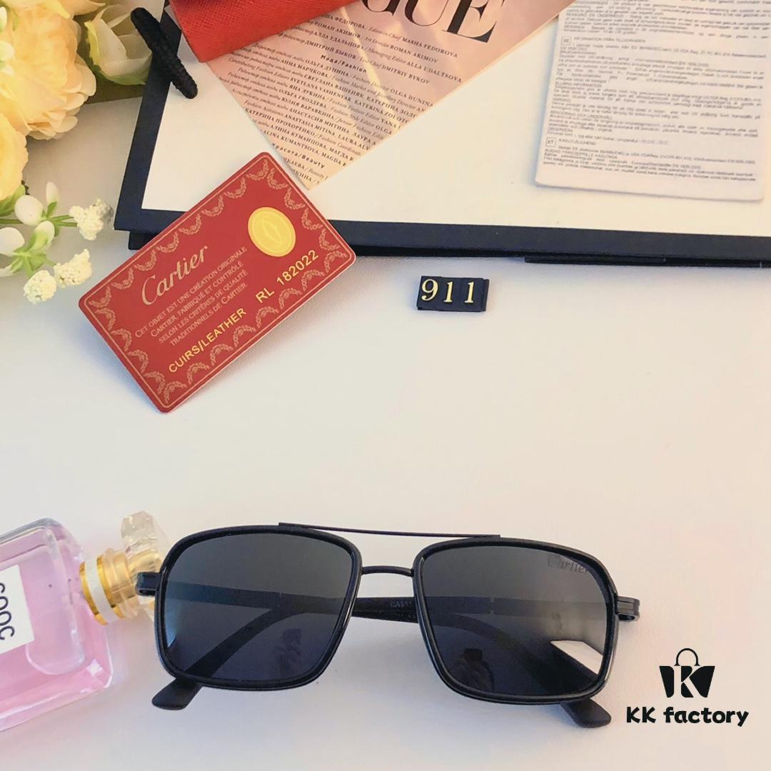 6931ac44ccd8ab3d7afa0964 Cartier New Fashion Pilot Metal Double-Bridge Sunglasses for Men with Polarized Lenses