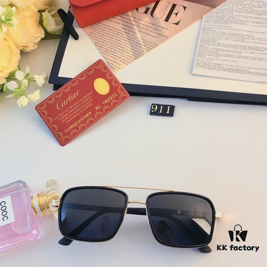 6931ac44ccd8ab3d7afa0966 Cartier New Fashion Pilot Metal Double-Bridge Sunglasses for Men with Polarized Lenses