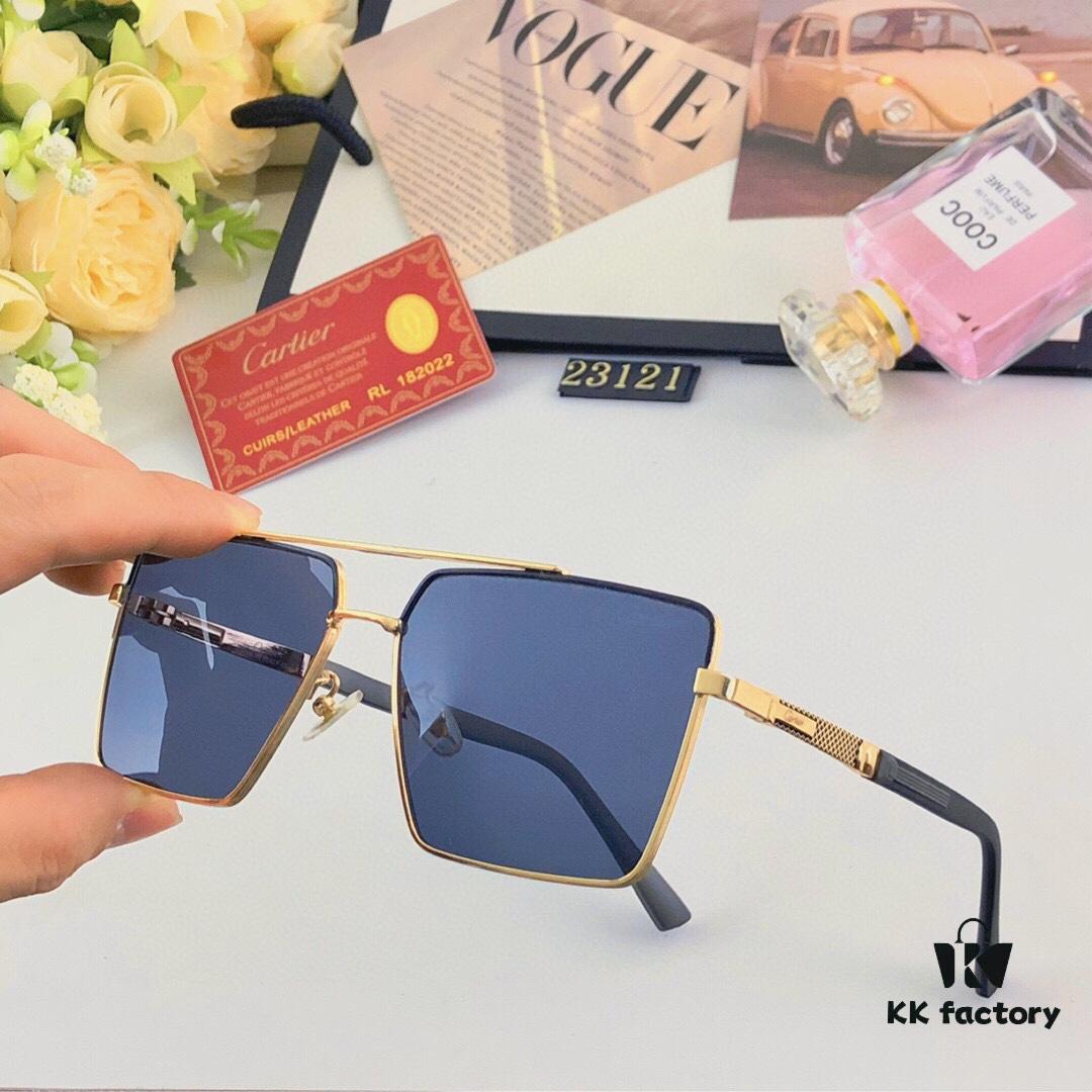 6931ac45ccd8ab3d7afa0973 Cartier Stylish Square Oversized Sunglasses for Men, Gold-Frame Trendy UV-Protection Glasses, Slimming Design for Large Faces
