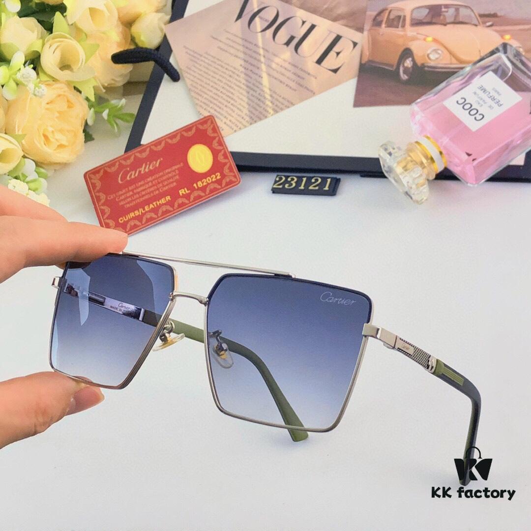 6931ac45ccd8ab3d7afa0975 Cartier Stylish Square Oversized Sunglasses for Men, Gold-Frame Trendy UV-Protection Glasses, Slimming Design for Large Faces