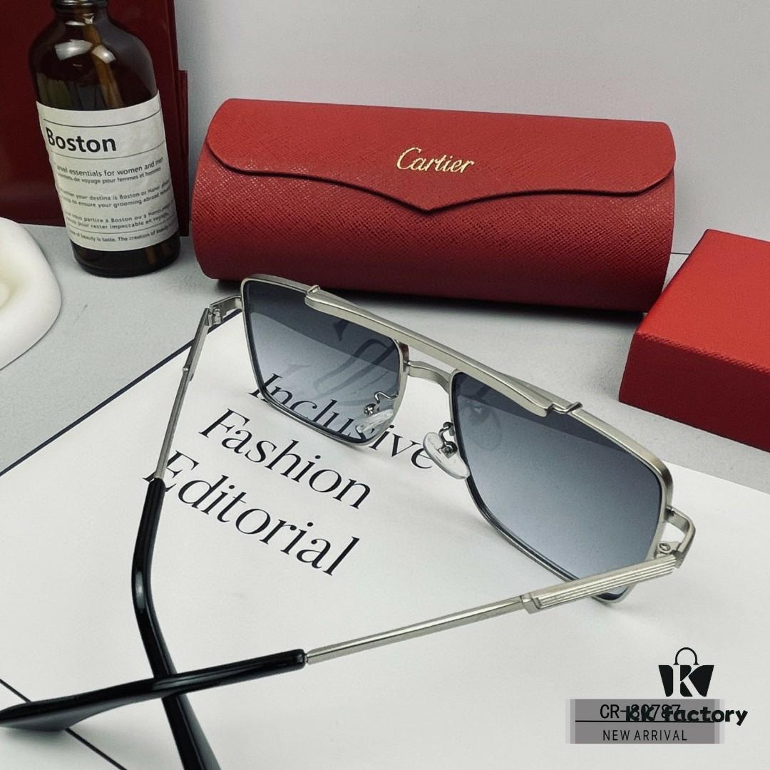 Cartier France - Polarized Sunglasses with Plolay Resin Lenses, Lightweight Metal Frame, Unisex Design for Driving and Travel