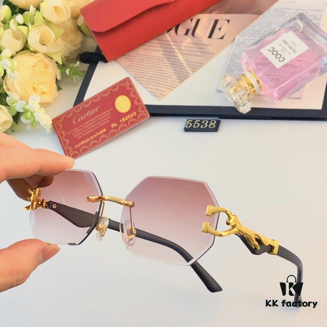 6931ac5accd8ab3d7afa0ac2 Cartier* New Style Frameless Panther Decorated Sunglasses, Retro Fashion Unisex Driving Sun Glasses