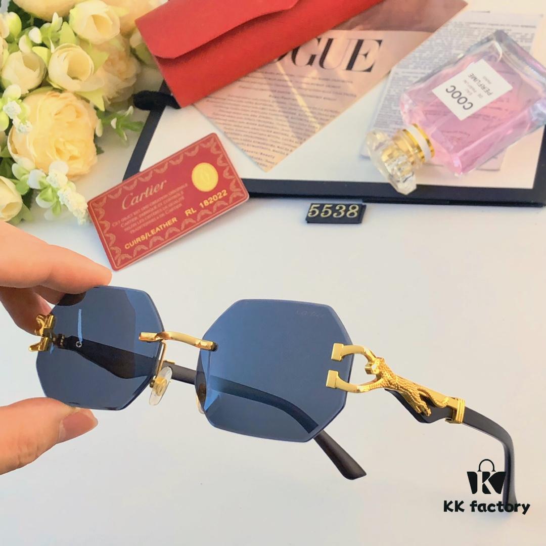 6931ac5accd8ab3d7afa0ac3 Cartier* New Style Frameless Panther Decorated Sunglasses, Retro Fashion Unisex Driving Sun Glasses