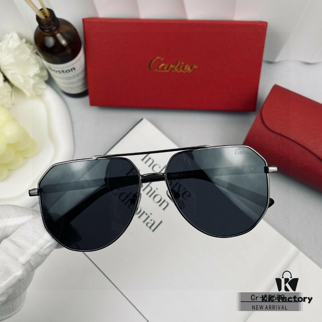 6931ac5eccd8ab3d7afa0af8 Cartier France Men's Sunglasses with Polarized Lenses, Lightweight Metal Frame, Model 53688