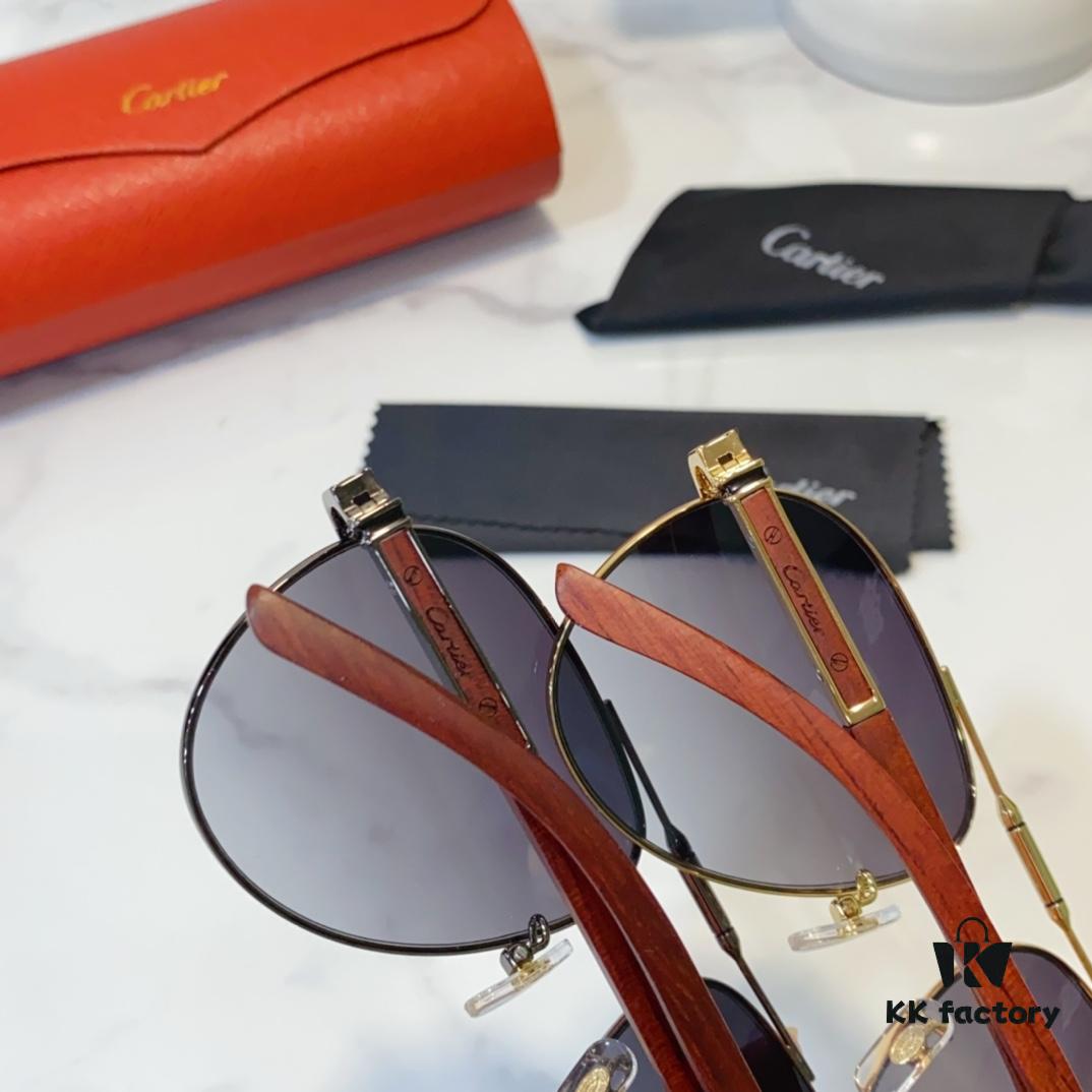 6931ac66ccd8ab3d7afa0b7c Aviator Sunglasses with Wooden Temples CARTIER MOD: CT0491 Size: 60-14-144