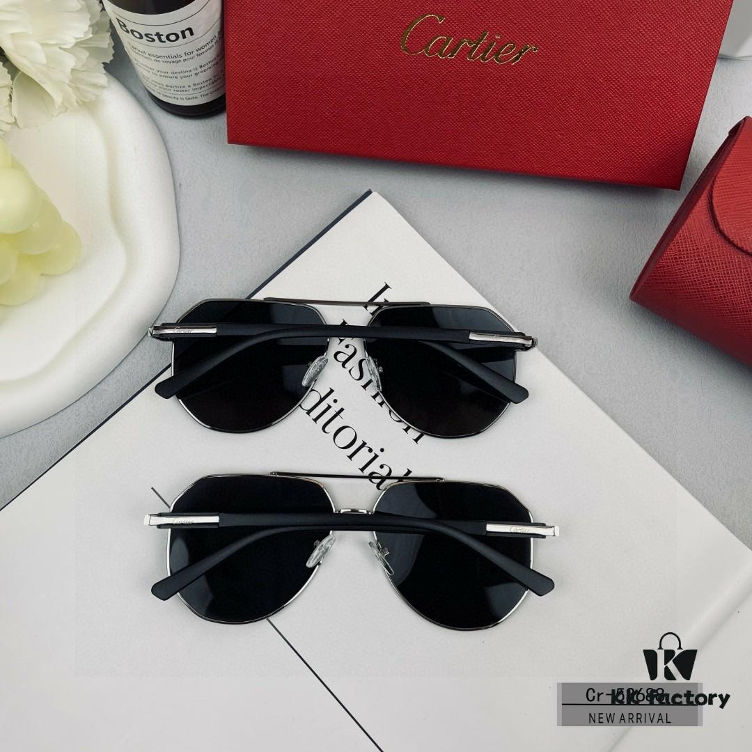 6931ac6accd8ab3d7afa0bb5 French Cartier - Cartier, Polarized Resin Lenses by Polaroid, Lightweight Metal Frame for Comfortable Wear, Men's New Arrival Sunglasses Model 53688