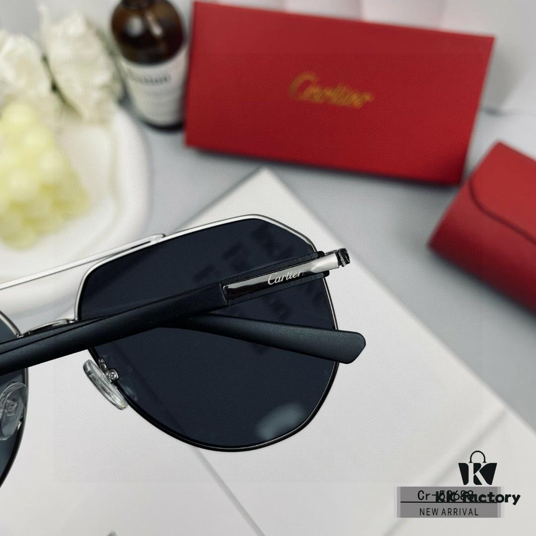 6931ac6accd8ab3d7afa0bbb French Cartier - Cartier, Polarized Resin Lenses by Polaroid, Lightweight Metal Frame for Comfortable Wear, Men's New Arrival Sunglasses Model 53688