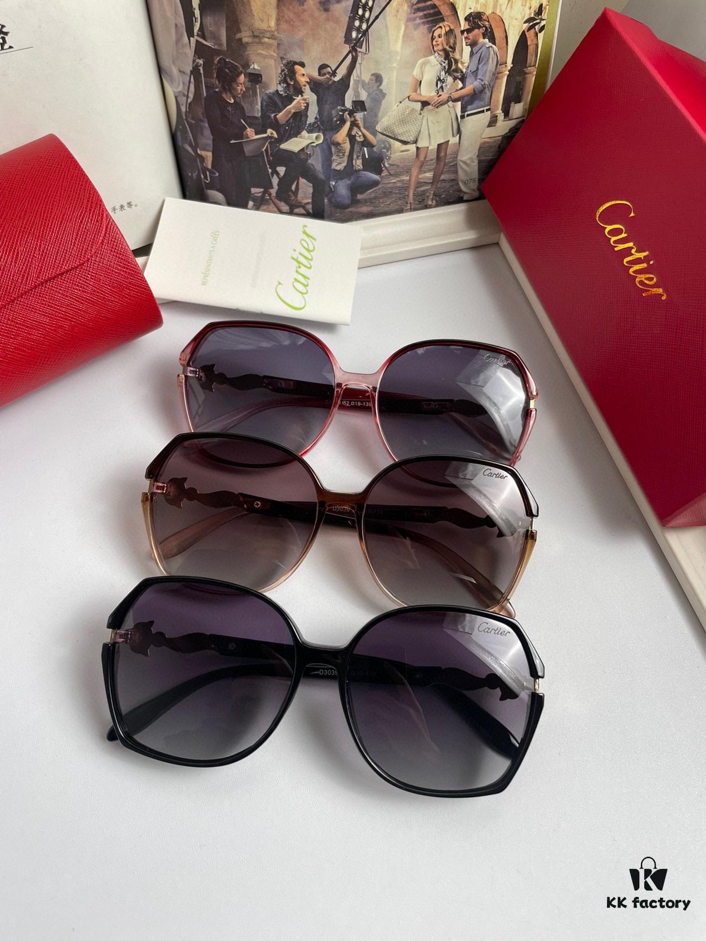 New Women's Cartier-inspired Sunglasses with Fox Head Temples, PC Frame and Imported Polarized Lenses