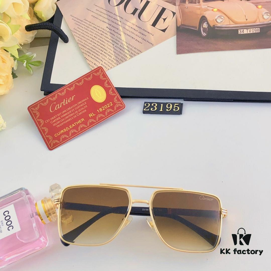 6931ac75ccd8ab3d7afa0c63 Cartier Square Metal Double-Bar Men's Sunglasses, Oversized UV Protection Fashion Trendy European and American Style Sun Glasses