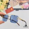6931ac75ccd8ab3d7afa0c69 Cartier Retro Panther Rimless Cut-out Sunglasses, Fashionable Square Wooden Frame Unisex Sun Glasses