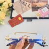 6931ac75ccd8ab3d7afa0c6d Cartier Retro Panther Rimless Cut-out Sunglasses, Fashionable Square Wooden Frame Unisex Sun Glasses