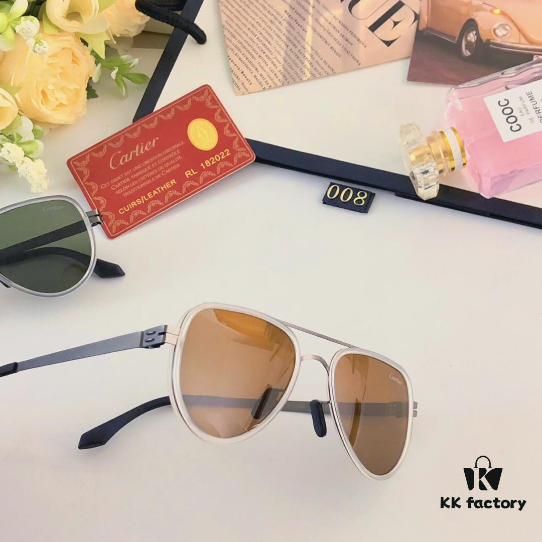 6931ac76ccd8ab3d7afa0c78 Cartier Pilot-Style Men's Double-Bridge Sunglasses, Stylish and Cool for Driving, UV Protection