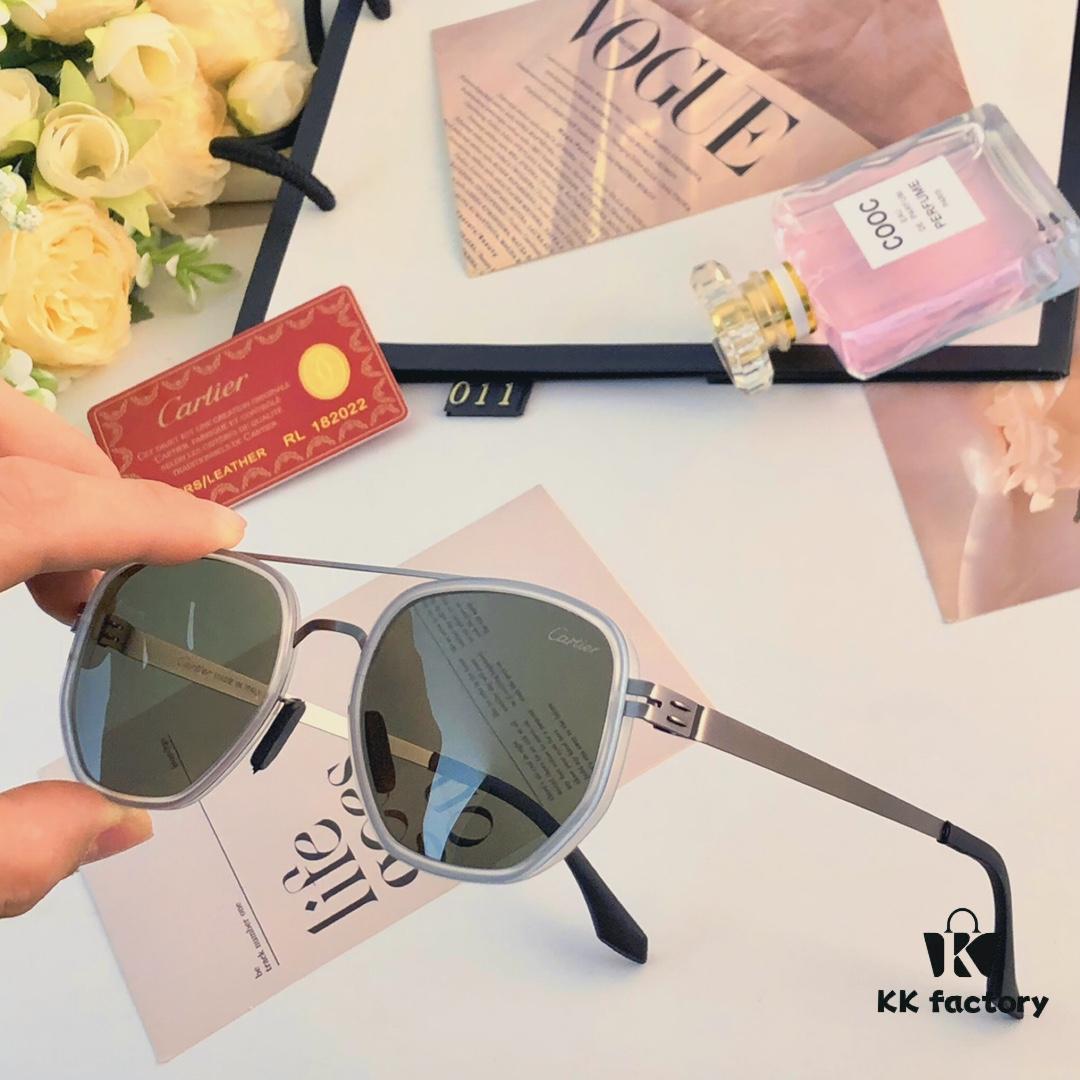 6931ac76ccd8ab3d7afa0c7c Cartier New Fashion Pilot Sunglasses with Metal Frame, Premium Double-Bridge Design, Suitable for Prescription and Polarized Lenses