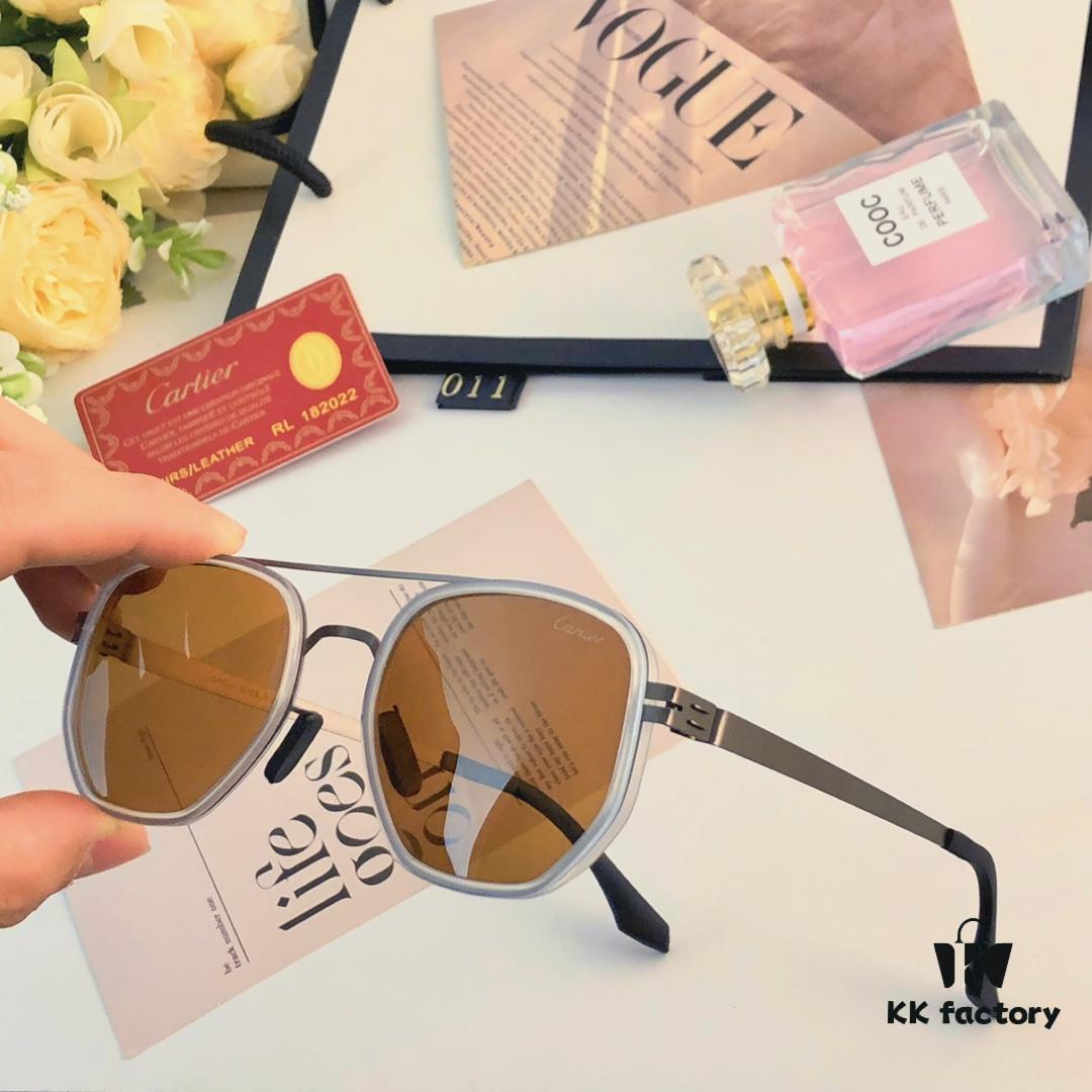 6931ac76ccd8ab3d7afa0c7d Cartier New Fashion Pilot Sunglasses with Metal Frame, Premium Double-Bridge Design, Suitable for Prescription and Polarized Lenses