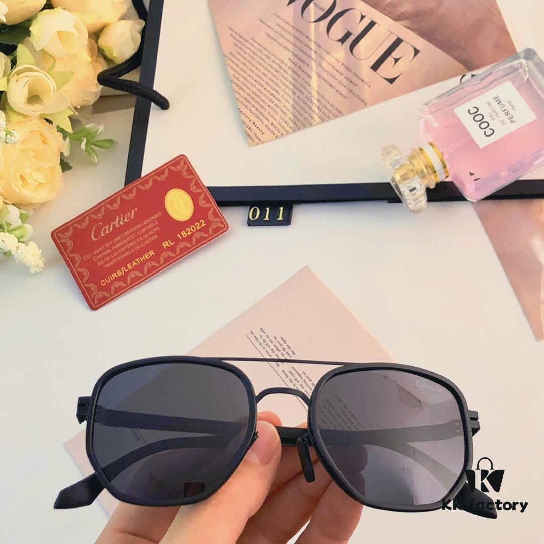 6931ac76ccd8ab3d7afa0c7f Cartier New Fashion Pilot Sunglasses with Metal Frame, Premium Double-Bridge Design, Suitable for Prescription and Polarized Lenses