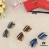 Cartier 2024 New Transparent Blue Sunglasses for Men, Retro Double-Bridge Driving Sunglasses, UV-Protective Eyewear for Travel and Outdoor Use