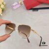 Cartier 2024 New Transparent Blue Sunglasses for Men, Retro Double-Bridge Driving Sunglasses, UV-Protective Eyewear for Travel and Outdoor Use