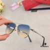 Cartier 2024 New Transparent Blue Sunglasses for Men, Retro Double-Bridge Driving Sunglasses, UV-Protective Eyewear for Travel and Outdoor Use