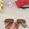 Cartier 2024 New Transparent Blue Sunglasses for Men, Retro Double-Bridge Driving Sunglasses, UV-Protective Eyewear for Travel and Outdoor Use