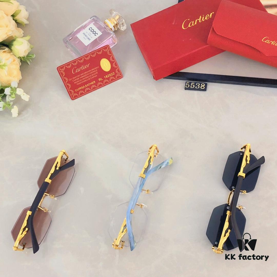 6931ac7bccd8ab3d7afa0cc2 Cartier New Style Frameless Panther Decorated Sunglasses, Retro Fashion Unisex Driving Sun Glasses