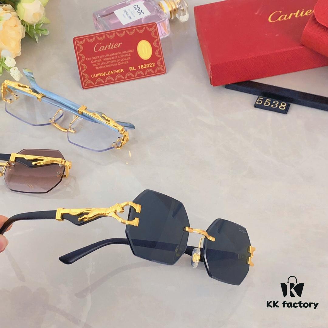 6931ac7bccd8ab3d7afa0cc9 Cartier New Style Frameless Panther Decorated Sunglasses, Retro Fashion Unisex Driving Sun Glasses