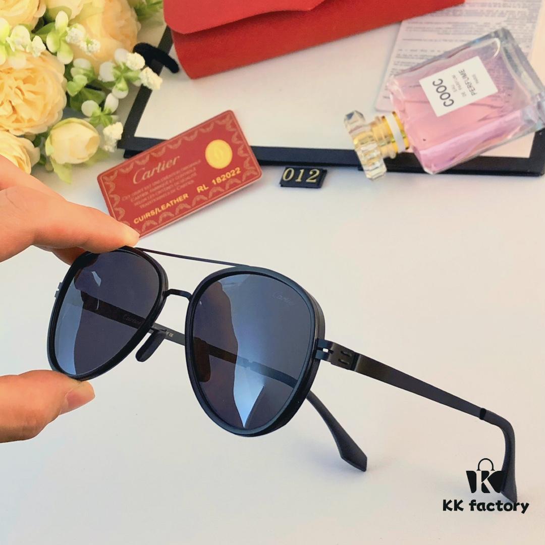 6931ac7bccd8ab3d7afa0ccc Cartier Men's New Stainless Steel Leather High-Definition Polarized Sunglasses, Pilot Metal Double-Bridge UV Protection Aviator Driving Glasses