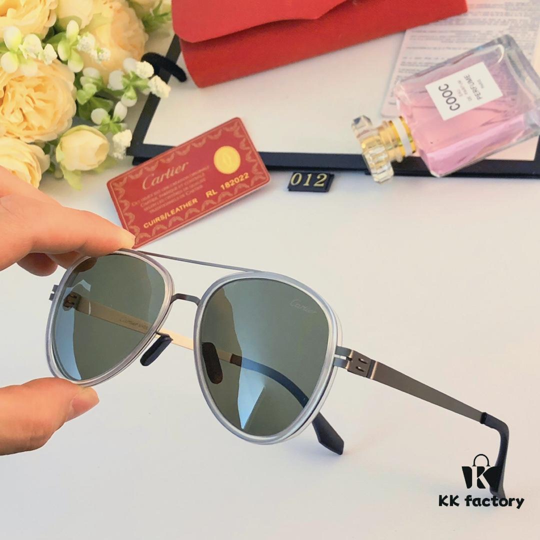 6931ac7cccd8ab3d7afa0cce Cartier Men's New Stainless Steel Leather High-Definition Polarized Sunglasses, Pilot Metal Double-Bridge UV Protection Aviator Driving Glasses