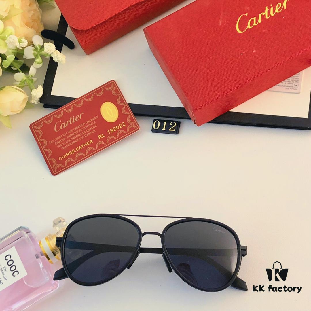 6931ac7cccd8ab3d7afa0ccf Cartier Men's New Stainless Steel Leather High-Definition Polarized Sunglasses, Pilot Metal Double-Bridge UV Protection Aviator Driving Glasses