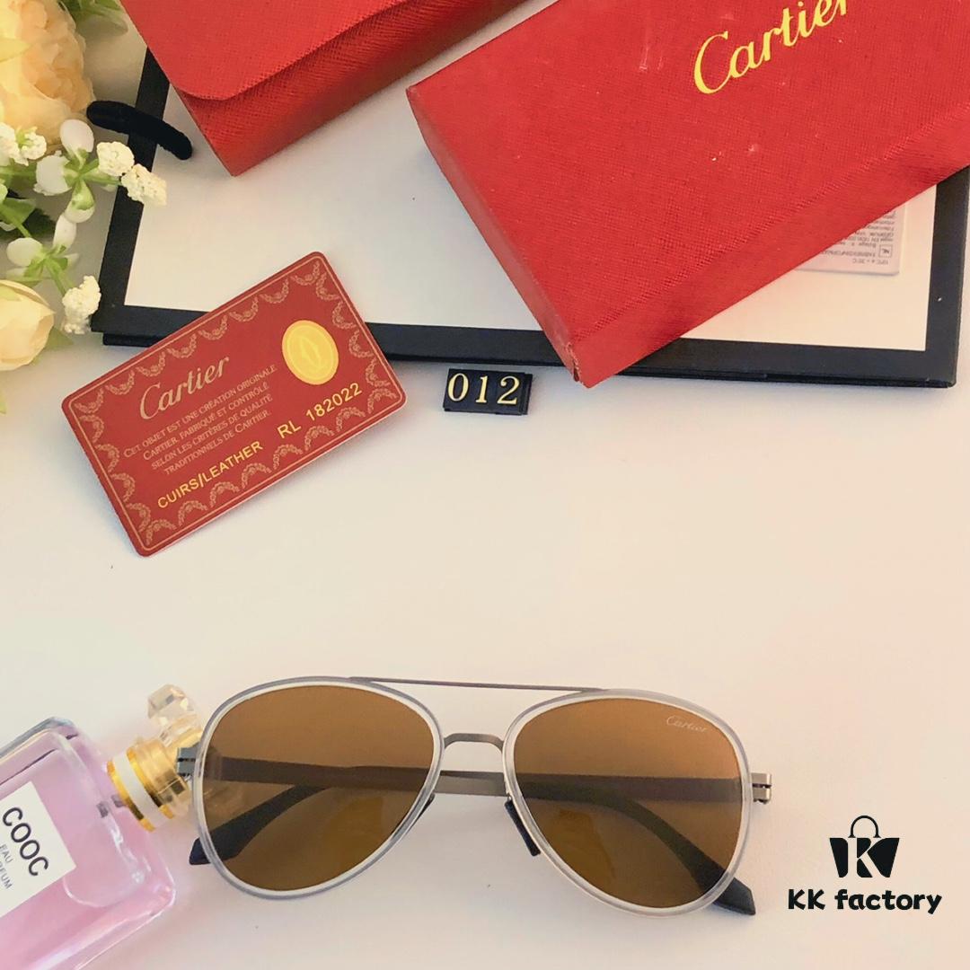 6931ac7cccd8ab3d7afa0cd1 Cartier Men's New Stainless Steel Leather High-Definition Polarized Sunglasses, Pilot Metal Double-Bridge UV Protection Aviator Driving Glasses