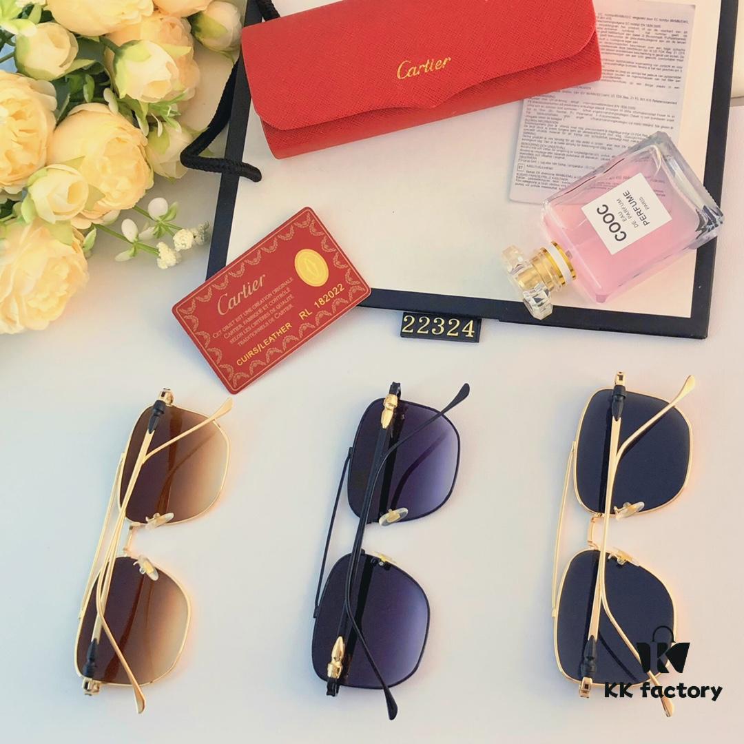 6931ac7cccd8ab3d7afa0cdd Cartier Square Sunglasses, Same Style as Zhang Yishan, Fashionable Metal Frame Sunglasses for Men, Trendy Oversized Sun Glasses