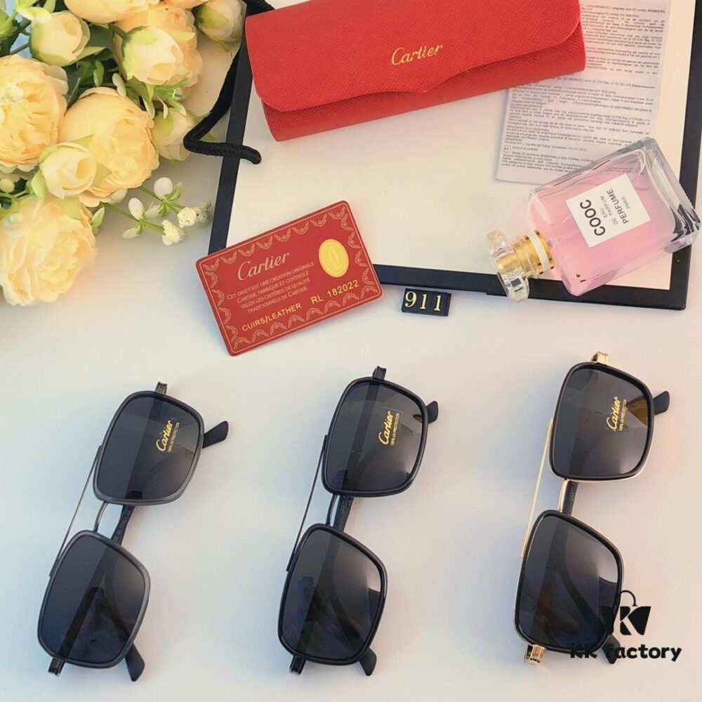 6931ac7dccd8ab3d7afa0cee Cartier Men's New Wide Double-Bridge Sunglasses, Retro Square Polarized Sun Glasses, Fashionable Casual Shades
