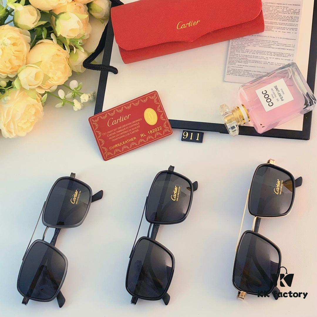 6931ac7dccd8ab3d7afa0cee Cartier Men's New Wide Double-Bridge Sunglasses, Retro Square Polarized Sun Glasses, Fashionable Casual Shades
