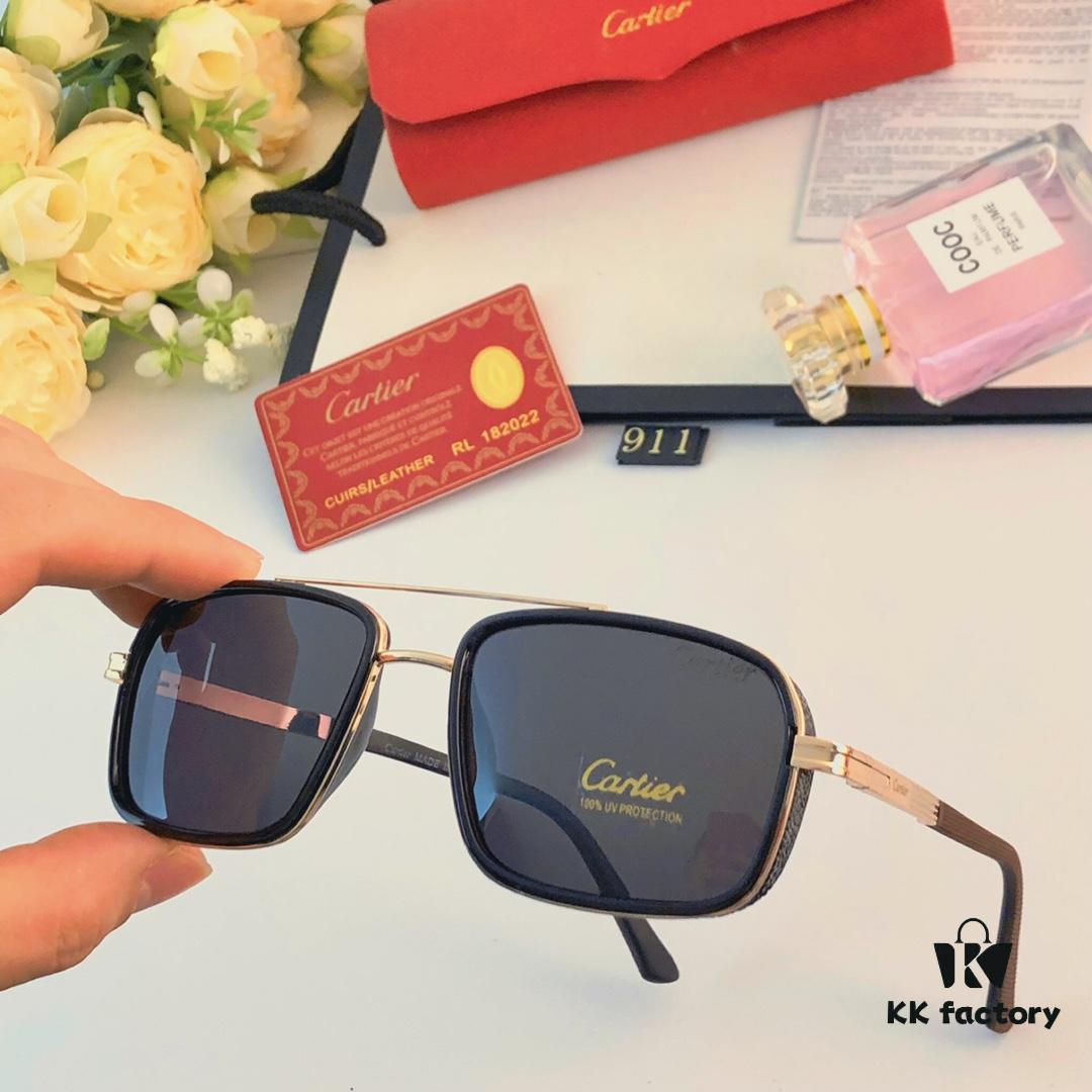 6931ac7eccd8ab3d7afa0cf0 Cartier Men's New Wide Double-Bridge Sunglasses, Retro Square Polarized Sun Glasses, Fashionable Casual Shades