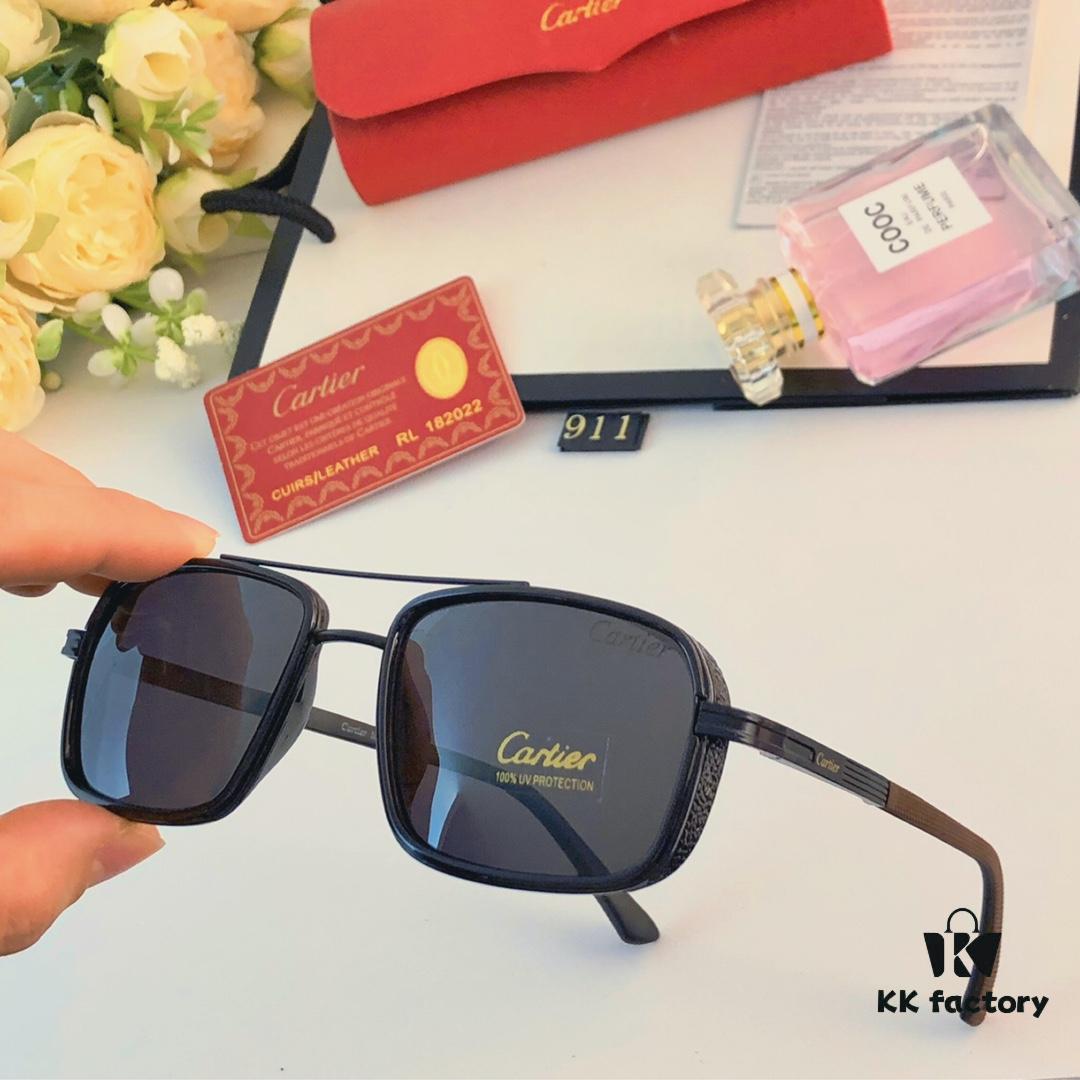 6931ac7eccd8ab3d7afa0cf1 Cartier Men's New Wide Double-Bridge Sunglasses, Retro Square Polarized Sun Glasses, Fashionable Casual Shades