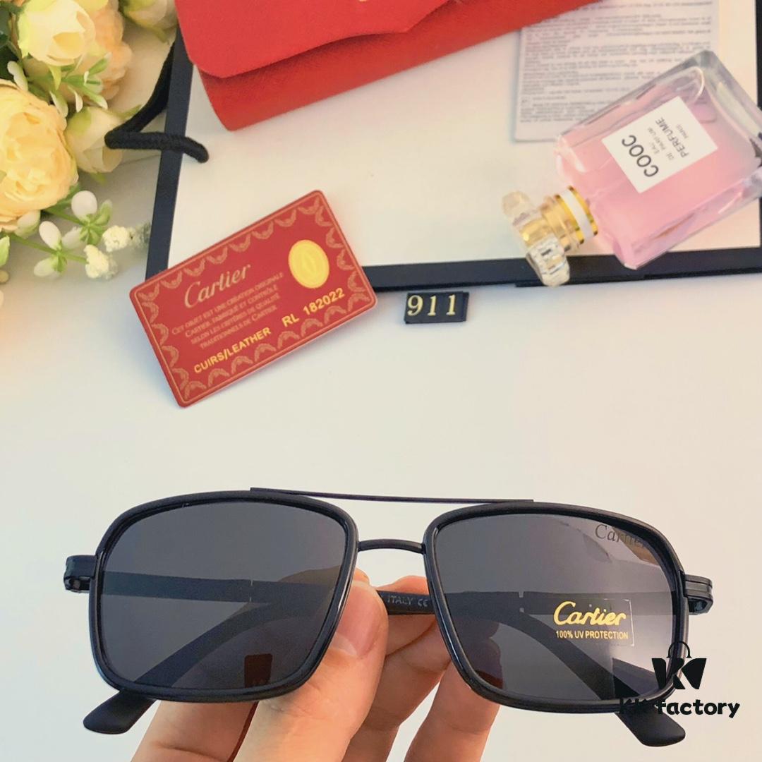 6931ac7eccd8ab3d7afa0cf4 Cartier Men's New Wide Double-Bridge Sunglasses, Retro Square Polarized Sun Glasses, Fashionable Casual Shades
