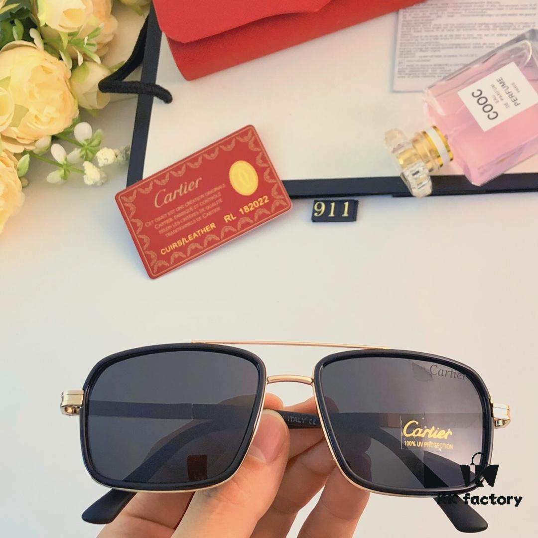6931ac7eccd8ab3d7afa0cf5 Cartier Men's New Wide Double-Bridge Sunglasses, Retro Square Polarized Sun Glasses, Fashionable Casual Shades