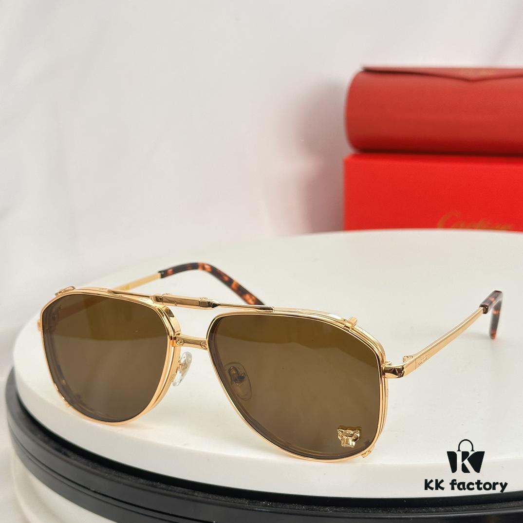 6931ac80ccd8ab3d7afa0d1b Cartier CT0637S Folding Cat-Eye Sunglasses with Leopard Head Inlay